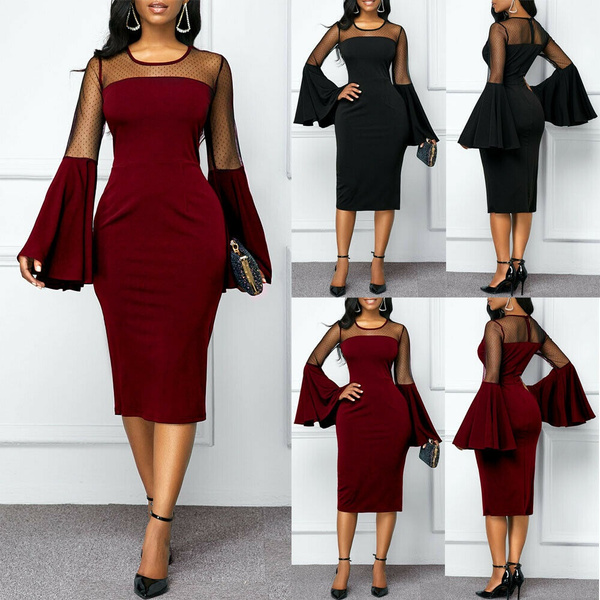 Black Glitter Long Sleeve Bodycon Mini Dress | New Look