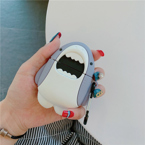 Cartoon Big Mouth Shark Silicone Protective Apple Airpods Case Cover Iphone Earphone Accessorie Wish
