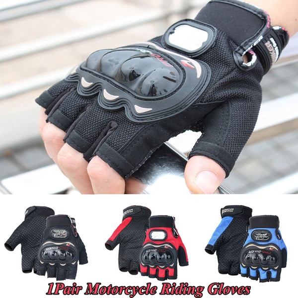Men's Fingerless Leather Glove with Hard Knuckles DS18 - Open Road Leather  & Accessories