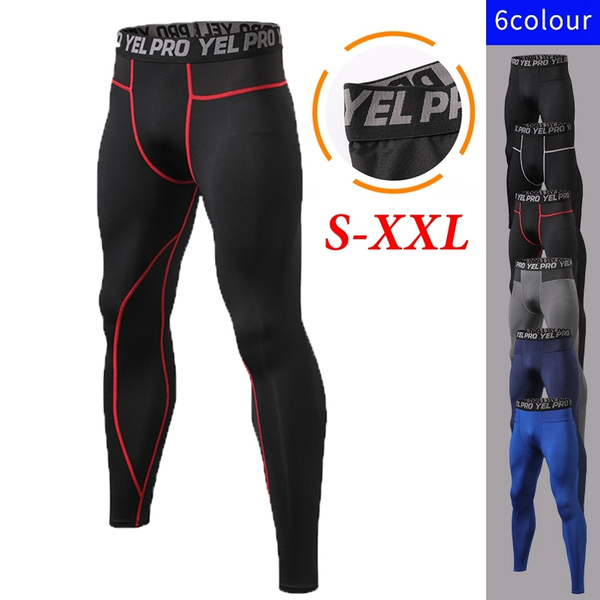 Fake Two Piece Compression Pants Men Shorts And Leggings Sportswear Gym  Fitness Tight Sports Trousers Quick Dry Men's Leggings, Wish