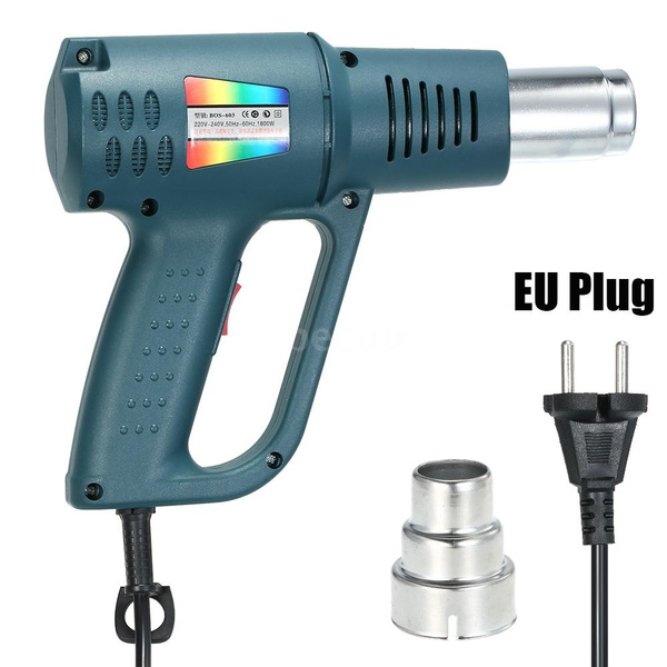 EU Plug Hot Air Gun Heat Gun Adjustable PVC Shrinking Car Foil Tool (1500W  50-60Hz) Applications for Shrink Heat Shrink Tubing, Shrink Wrap, Heat PVC,  Electronics, Vinyl Packaging, Remove Paint Or Floor