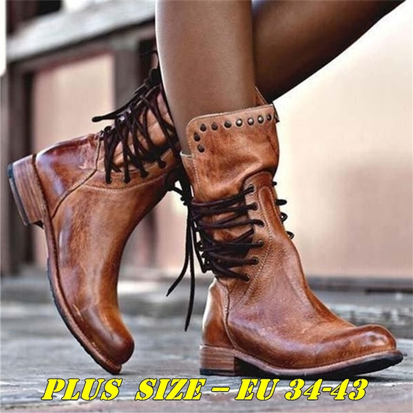 plain round toe date outdoor mid calf flat boots