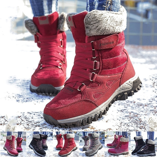 women large size snow boot warm chunky heel boots