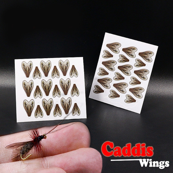 Fly fishing realistic caddis wings 2sizes mixed pre-cut fly tying