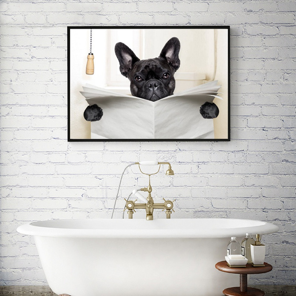 Dog bathroom cheap wall art