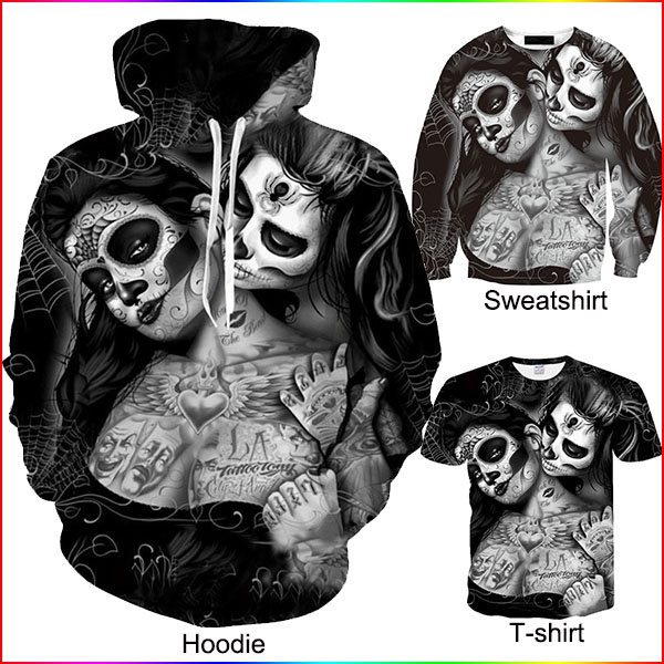 Plus size cheap sugar skull hoodie