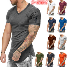 vnecktshirt, Fitness, Fashion, Slim T-shirt