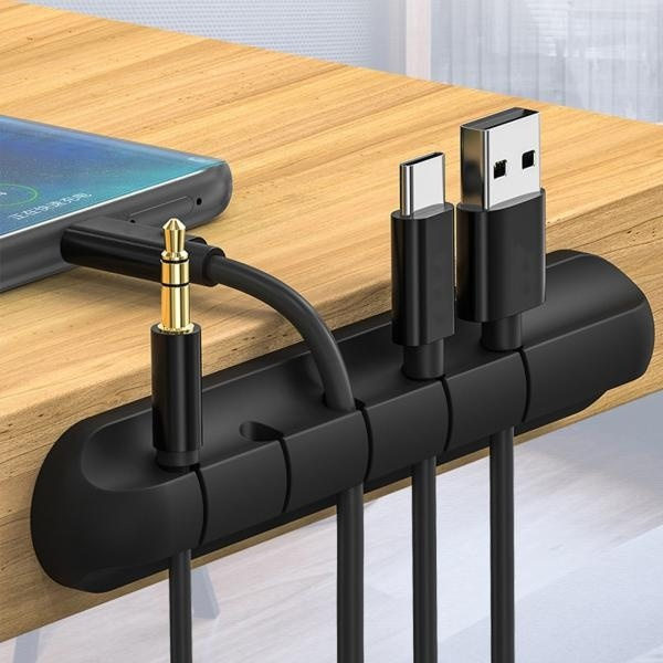 Fashion Silicone Adhesive Data Cable Charging Wire Holder Wall Desktop Cord Organizer Wish - Wire Picture Holder For Wall