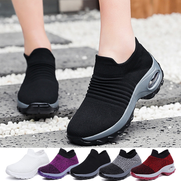 Women's Walking Shoes Sock Sneakers - Easy Slip on For Lady Air 