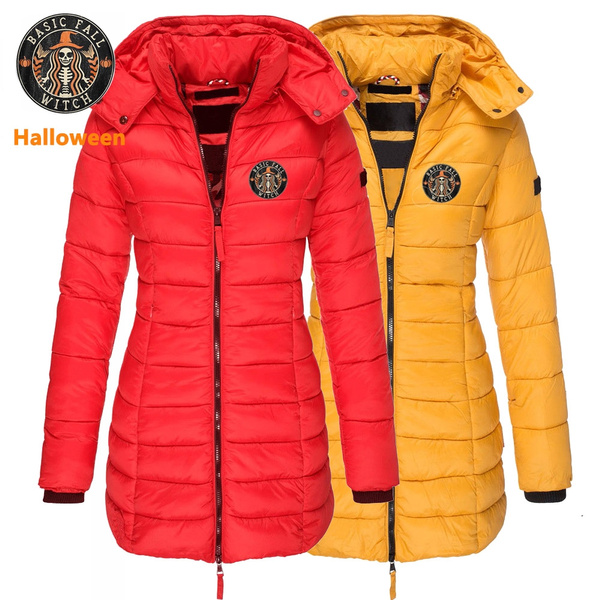 Halloween Women's Overcoat Long Winter Warm Puffer Jacket Hooded | Wish