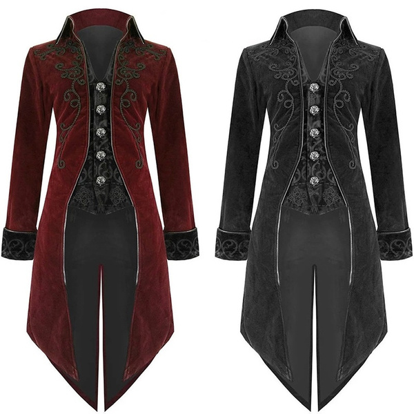Crubelon Womans Steampunk Vintage Tailcoat Jacket Gothic Victorian Frock Coat Uniform Halloween Costume 