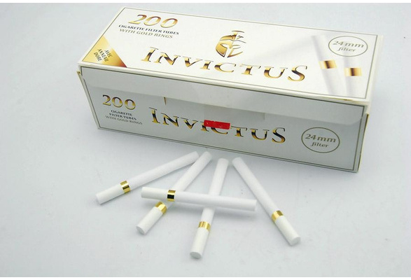 Invictus White Cigarette Tubes (24mm Filter Length) 1200 Tubes (6 Packs x  200 Tubes) (6 in 1)