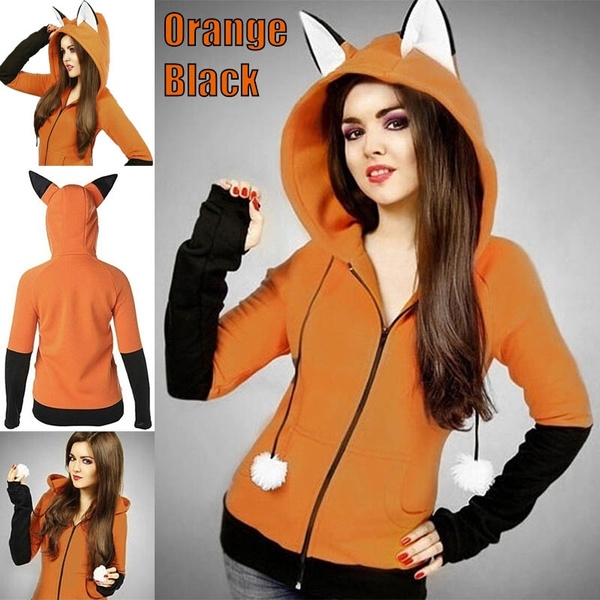 cute orange moletom com capuzs