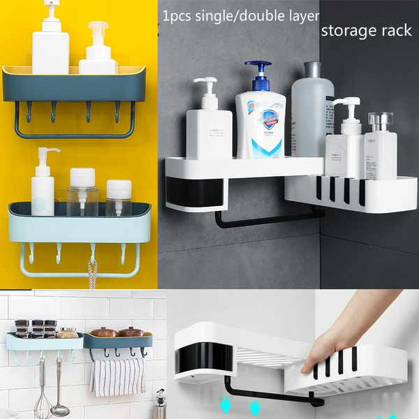Corner Shower Shelf Bathroom Shampoo Holder Storage Rack Organizer Wall  Mounted Bathroom Accessories