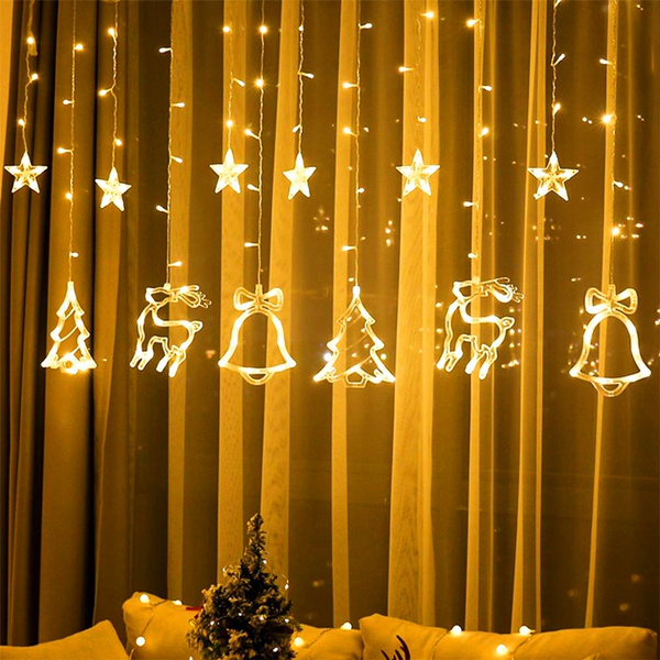 Elk Bell String Light LED Decor For Home Hanging Garland Christmas Tree Decor 