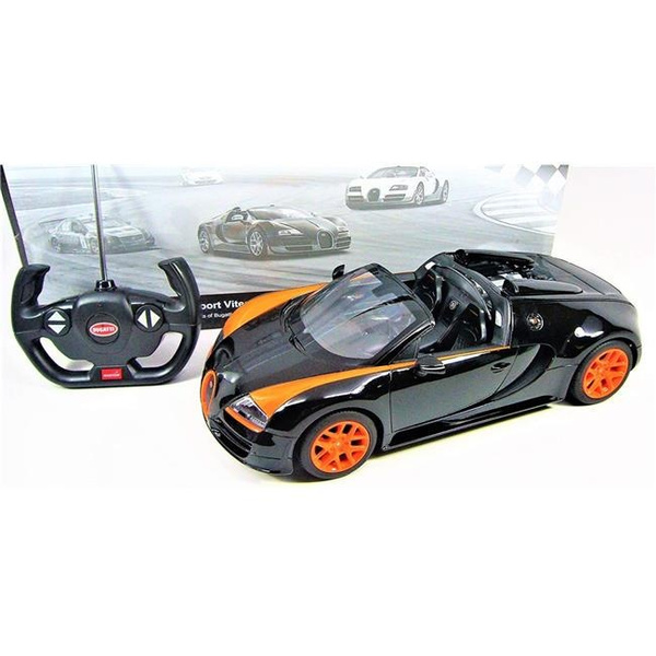 AZ Trading & Import BTV14BO 1-14 RC Bugatti Veyron Grand Sport Vitesse  Licensed Model Car, Black & Orange
