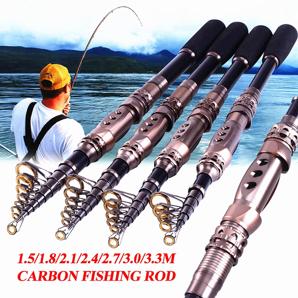 Sougayilang 1.8M-3.3M Telescopic Fishing Rod Carbon Fishing Pole Rods for  Saltwater Travel Spinning Fishing