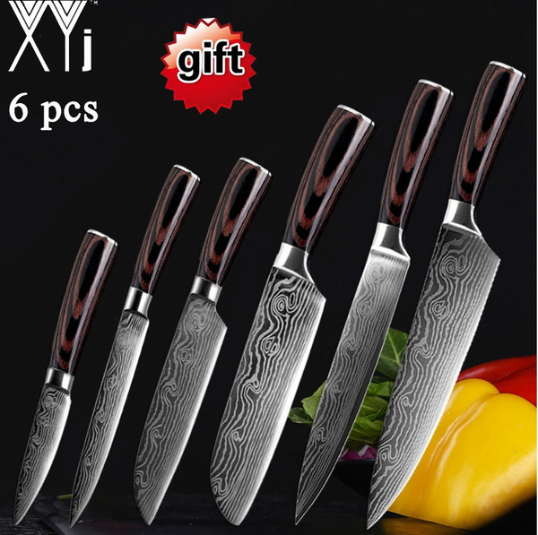 Stainless Steel Kitchen Knives Set 6PCS Cooking Tools Forged