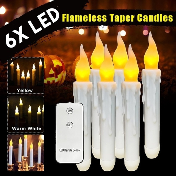 6x LED Remote Control Flickering Flameless Candle Light Battery Party Xmas Decor 