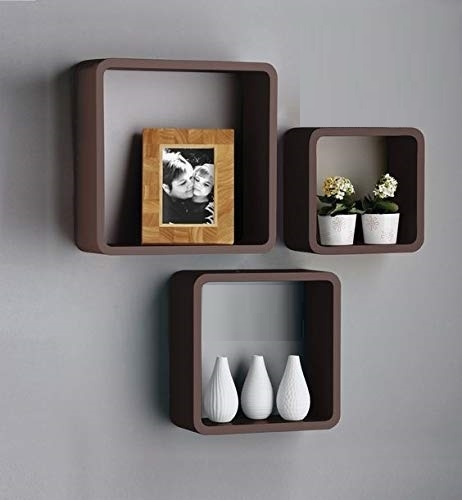 3-Cube Floating Decorative Organizer Wall Shelf with Ledges