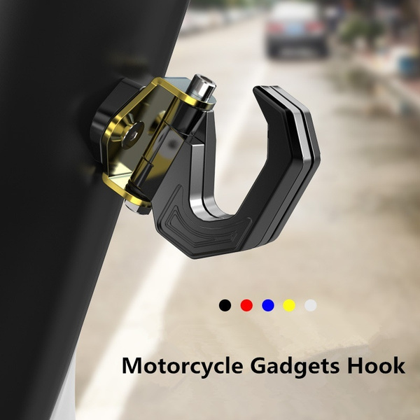 Duokon Universal Motorcycle Hook,Motorcycle Luggage Bag Modified Aluminum Alloy Hanger Hook Holder Black-red 