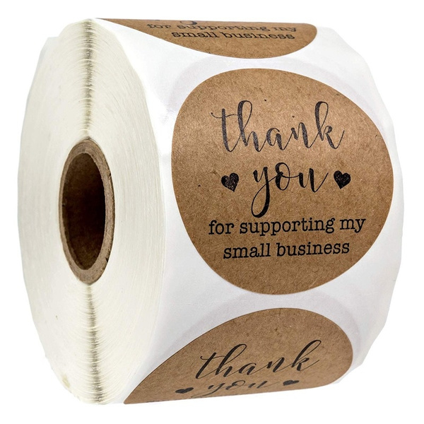 1 Inch Round Kraft Thank You for Your Business Stickers / 500 Labels ...