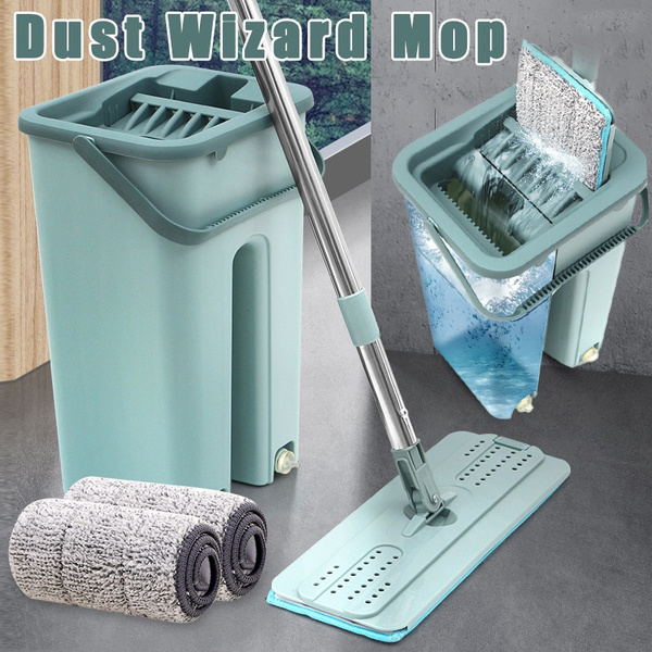 Dust Wizard Mop Cleaning Tool Kit 360 Degree Rotating Tile Marble Floor ...