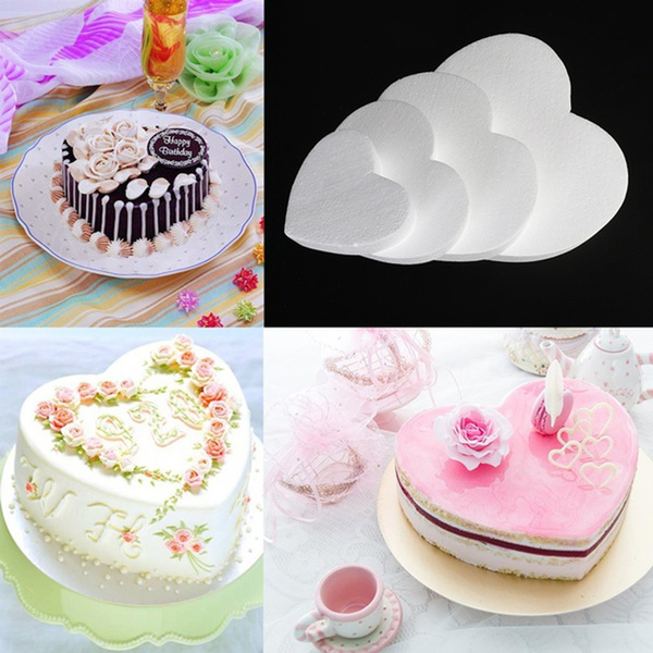 Sugarcraft Polystyrene Styrofoam Heart Shaped Craft Diy Model Dummy Cake Model Practice Model Cake Foam Mould Wish