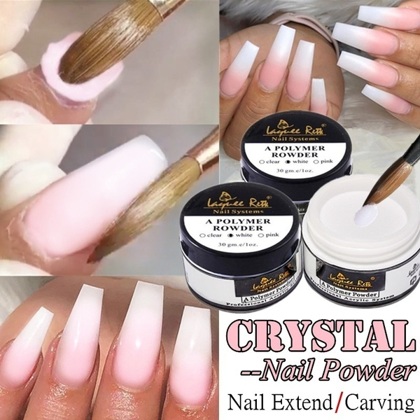 Acrylic Powder Poly Nail Gel Builder Extension Clear Pink White Crystal  Liquid Glitter Manicure | Wish