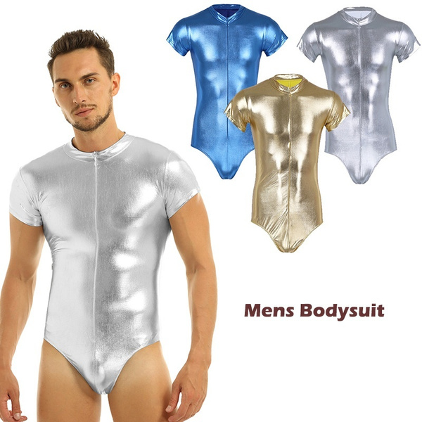 mens metallic bodysuit