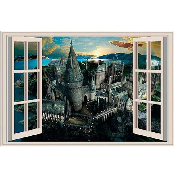 5D Diy Diamond Painting Cross Stitch Hogwarts Harry Potter Window View Full  Drill Mosaic Diamond Embroidery Diamond Puzzle Painting