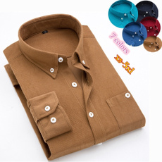 Turn-down Collar, men shirt, Plus Size, Cotton Shirt