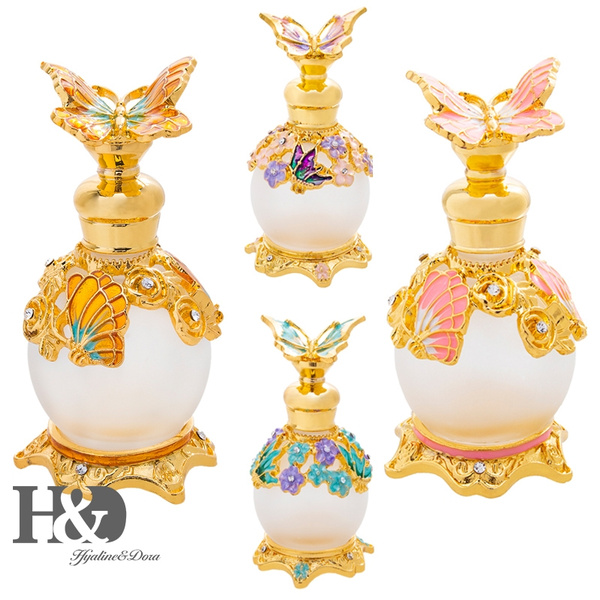 H&D 13ml Fancy Retro Frosted Gold Restoring Glass Perfume Bottle with ...