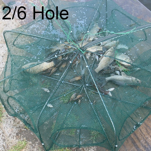 Hexagon 6 Hole/Rectangle 2 Hole Automatic Fishing Shrimp Mesh Trap Fishing  Net Fish