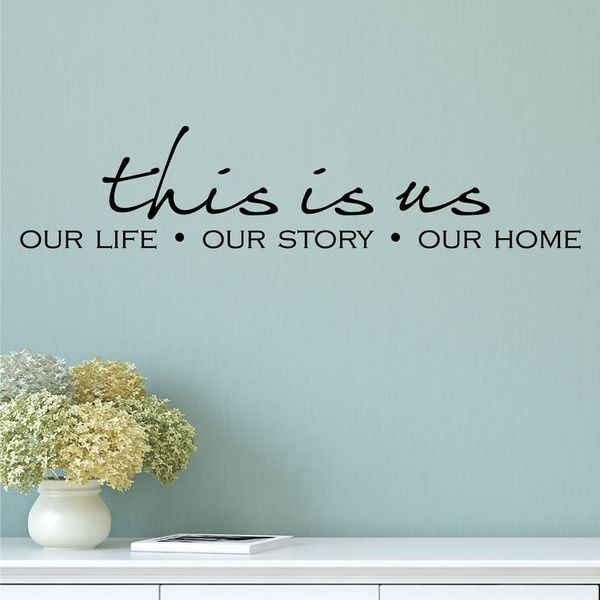 Väggcitationstecken Dekal Detta är oss vårt liv Vår historia Vårt hem Familj Väggdekal Kärlekscitat Vinyl Väggdekal Heminredning Väggkonst Wish