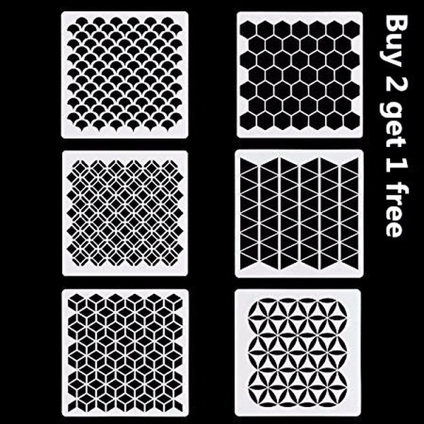 1pc DIY Craft Layering Geometric Stencils for Painting on Wood