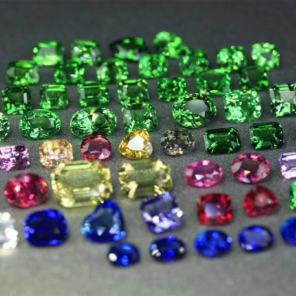 Natural Colored Gemstones Ruby Sapphire Aquamarin Emerald Paraiba AAA ...