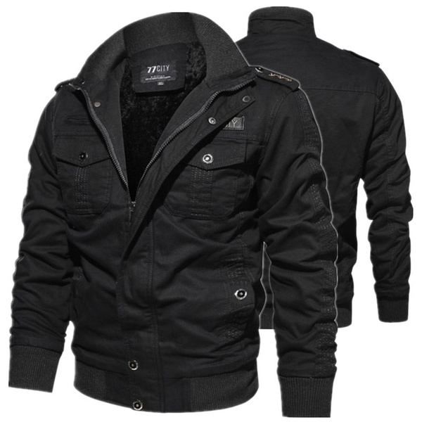 New Autumn and Winter Fashion Mens Miliatry Patch Warm Jacket Tactical ...