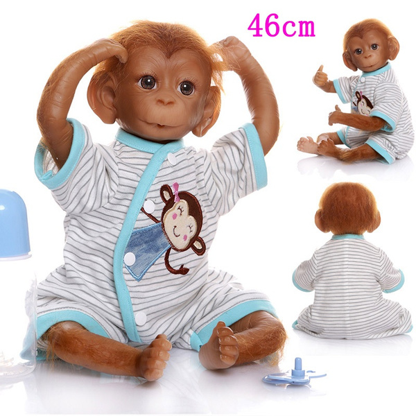 18inches/46cm Hairy Monkey reborn baby toy Reborn Monkey Dolls with ...