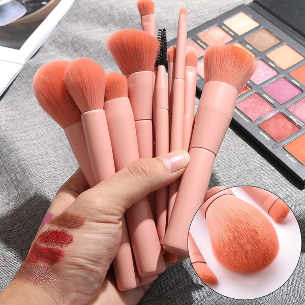 Single And Full Set 10pcs Pink Wooden - Pink Makeup Brush Sets Single And Full Set 10pcs Pink Wooden - Pink Makeup Brush Sets