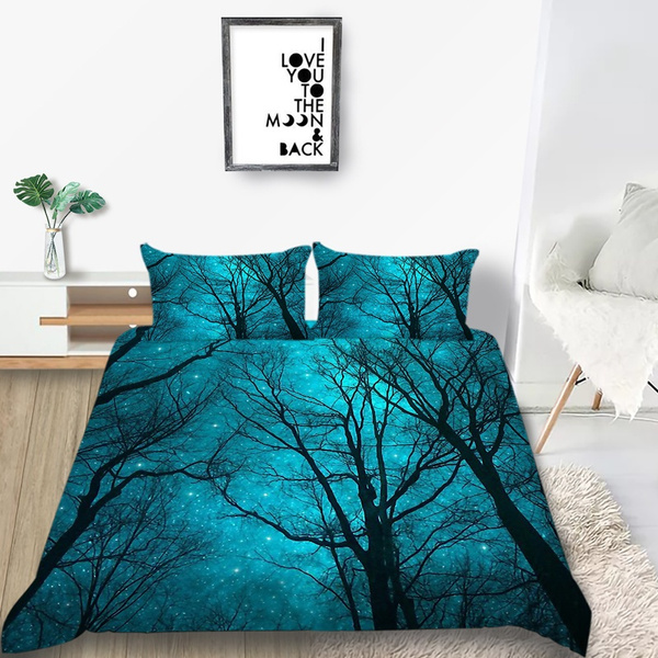 3D Realistic Green Forest Pattern Printed Quilt Cover and Pillowcase ...