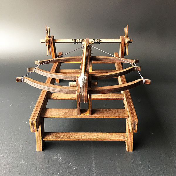 Diy Ancient Chariot Model Siege Car Wooden 3d Puzzle Model Three Bow Crossbow Bed Wish