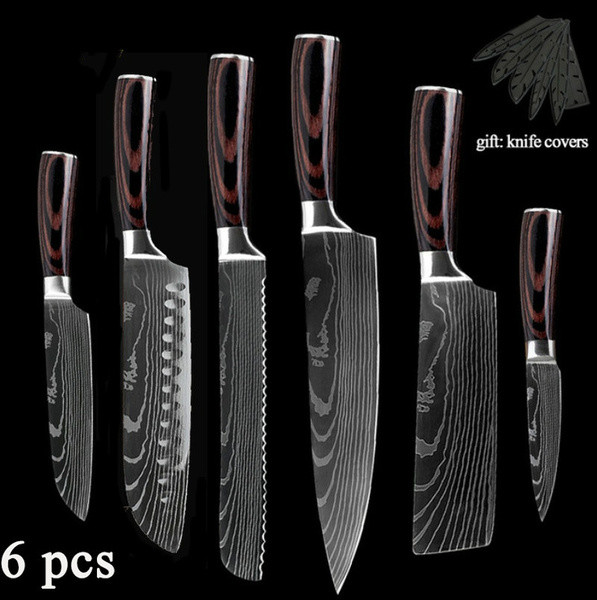 Kitchen Knives Set chef knives 6 sets Stainless Steel Forged