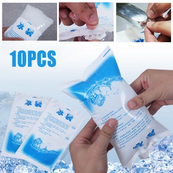 10pcs Instant Ice Gel Pack Non Toxic Cooler Bag Cold Packs Pain Relief Witty Wish