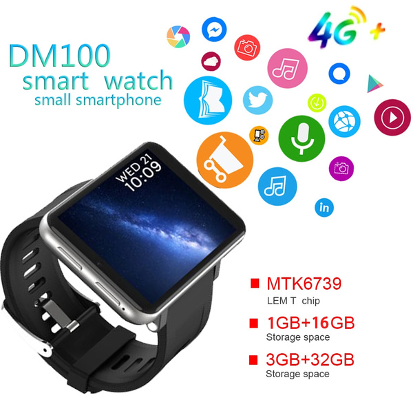 4G Smart Watch 2.86 inch Screen Android for Men (Silver, 3GB+32GB)