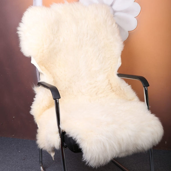 Luxury Genuine Sheepskin Fluffy Fur Rug Plush Windward Single 100% Natural Ivory 