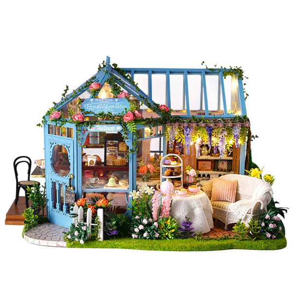 Gardenised Wooden Doll House with Toys and Furniture Accessories