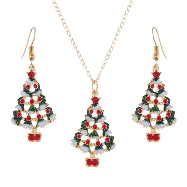 christmas necklace and earring set