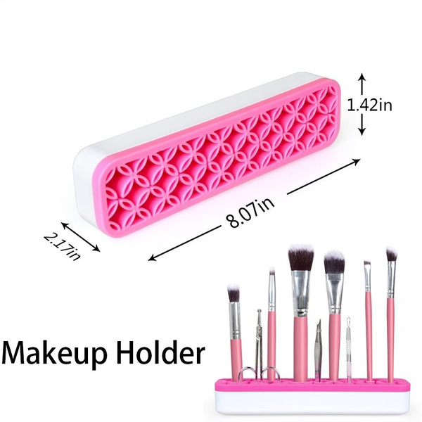 Makeup Brush Organizer Holder Lip Gloss Lipstick Case Silicone Nail Polish Professional Cosmetic Display Box Wish - Professional Makeup Brush Holder