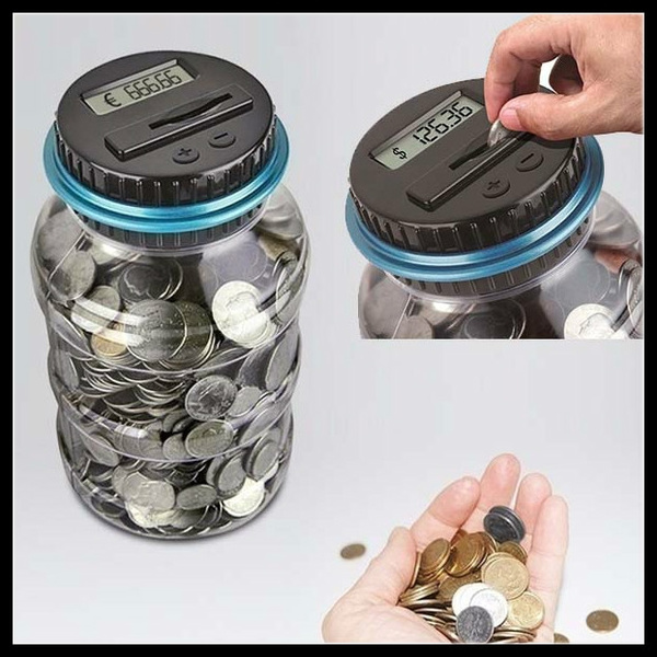 FUN 2 SAVE Digital Coin Counting Money Jar Piggy Bank USA Souvenir Gift 6 NIB 